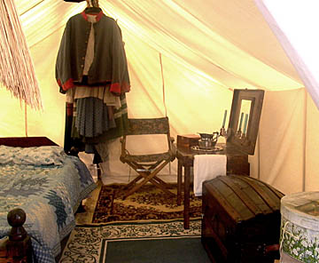 the canvas tent interior